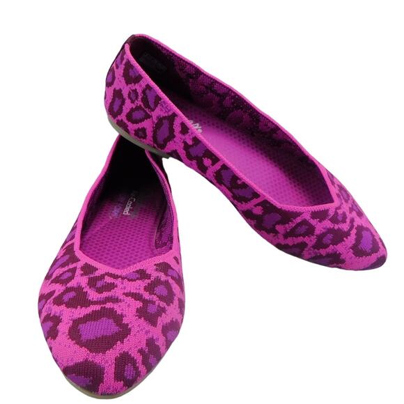 sketcher Shoes - Sketcher Womens Air Cooled Memory Foam Flat Shoe Pink Animal Print Shoe - Size 8